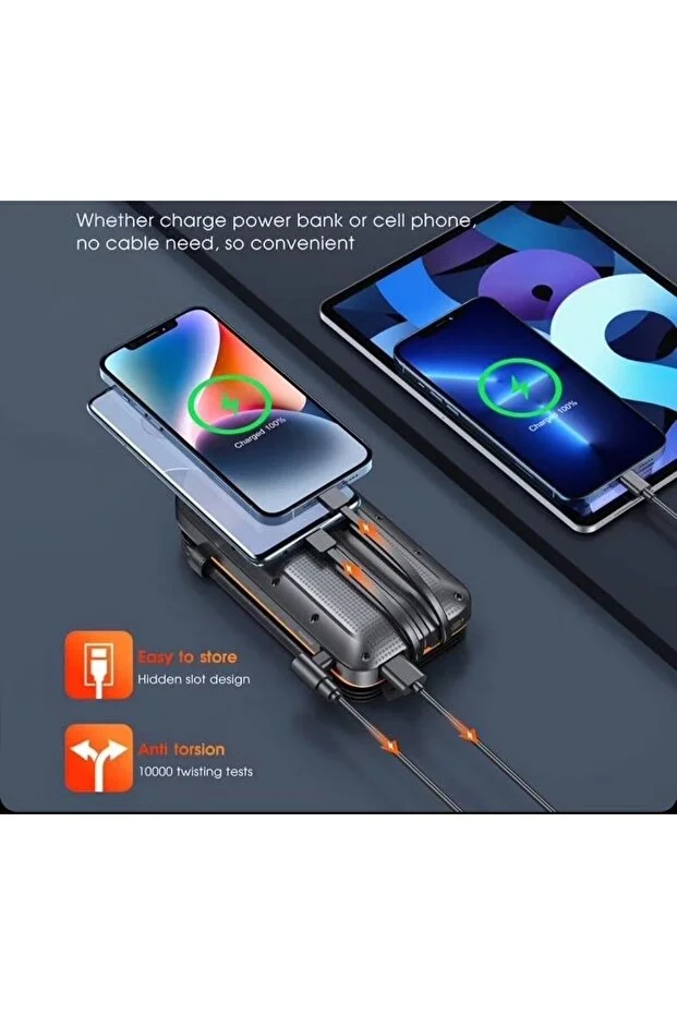 Güneş Enerjili 20000 Mah Powerbank solar 4 Panel Su Geçirmez Hızlı PD 20W Hızlı Şarj